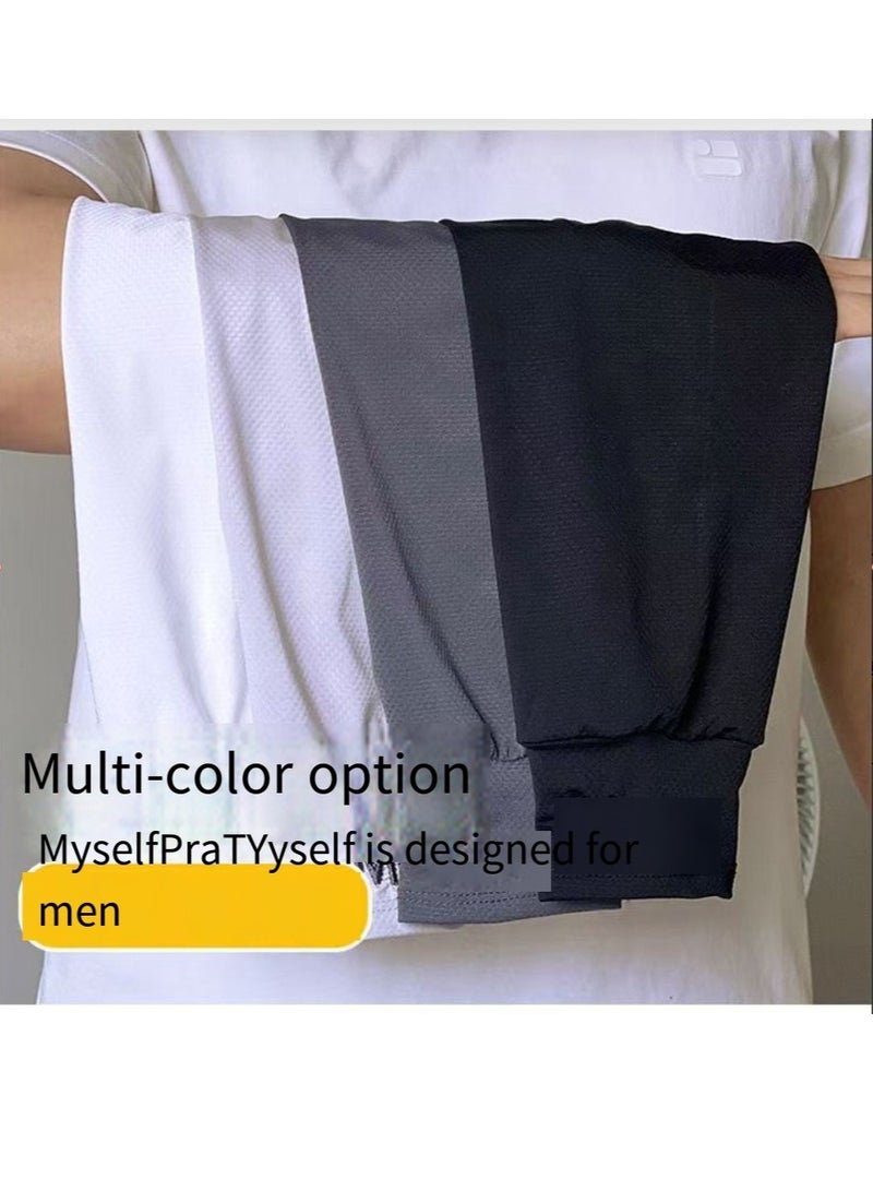 New straight summer sun protection ice silk sleeves men's sleeves driving outdoor loose sleeves ice sleeves anti-ultraviolet