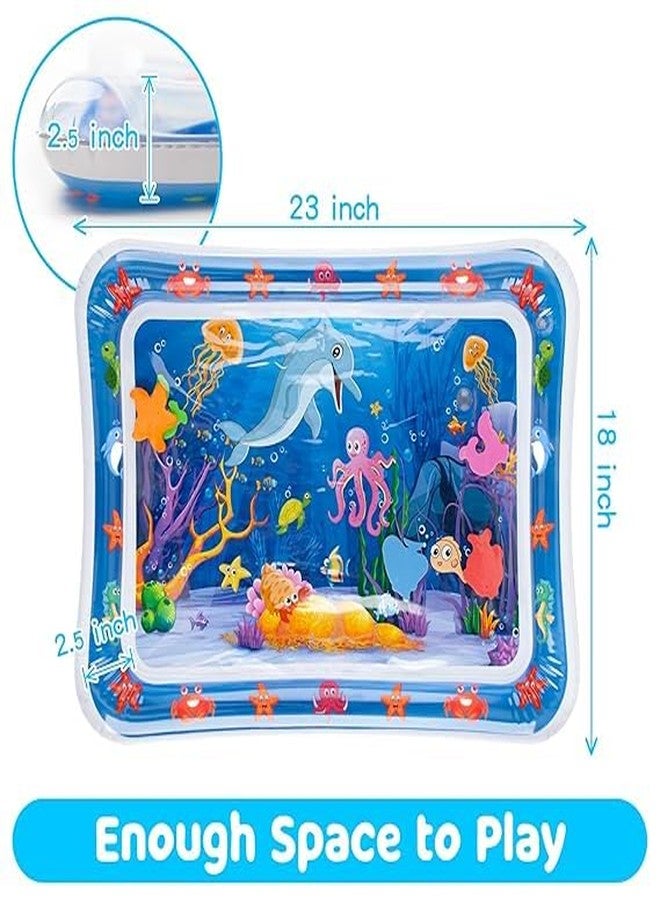 Mashes Baby Kids Water Play Mat Toys Inflatable Tummy Time Water Play Mat and Toddlers Perfect Fun Activity Inflatable Mat, Outdoor Water Play Mat for Baby (40 x 40 x 2.5 inches), Blue (Square) - Image 4