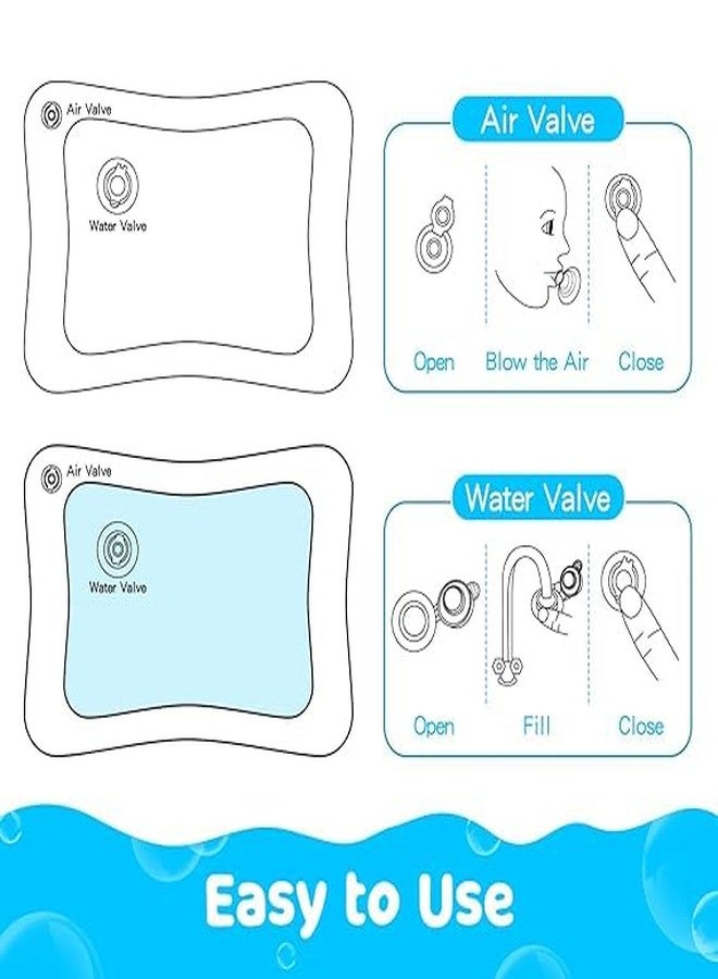 Mashes Baby Kids Water Play Mat Toys Inflatable Tummy Time Water Play Mat and Toddlers Perfect Fun Activity Inflatable Mat, Outdoor Water Play Mat for Baby (40 x 40 x 2.5 inches), Blue (Square) - Image 5