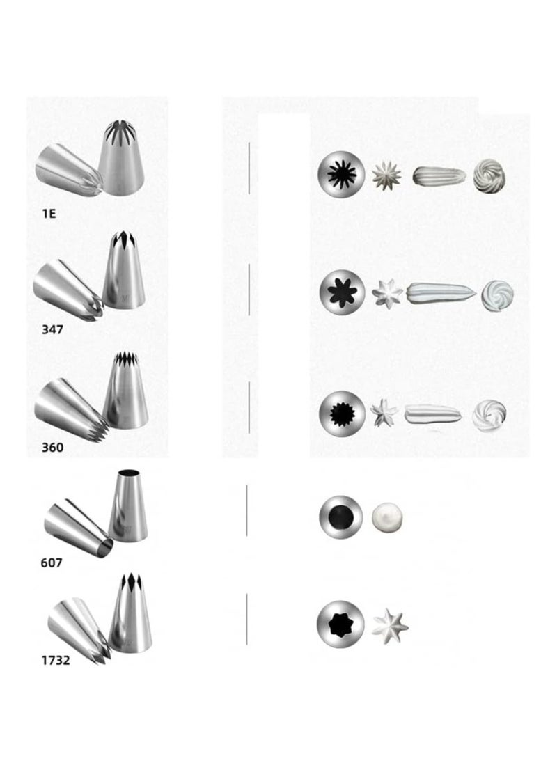 Oasisgalore 5pcs Stainless Steel Cake Decorating Tools Set with Nozzles for Cupcakes and Cookies  - Image 4