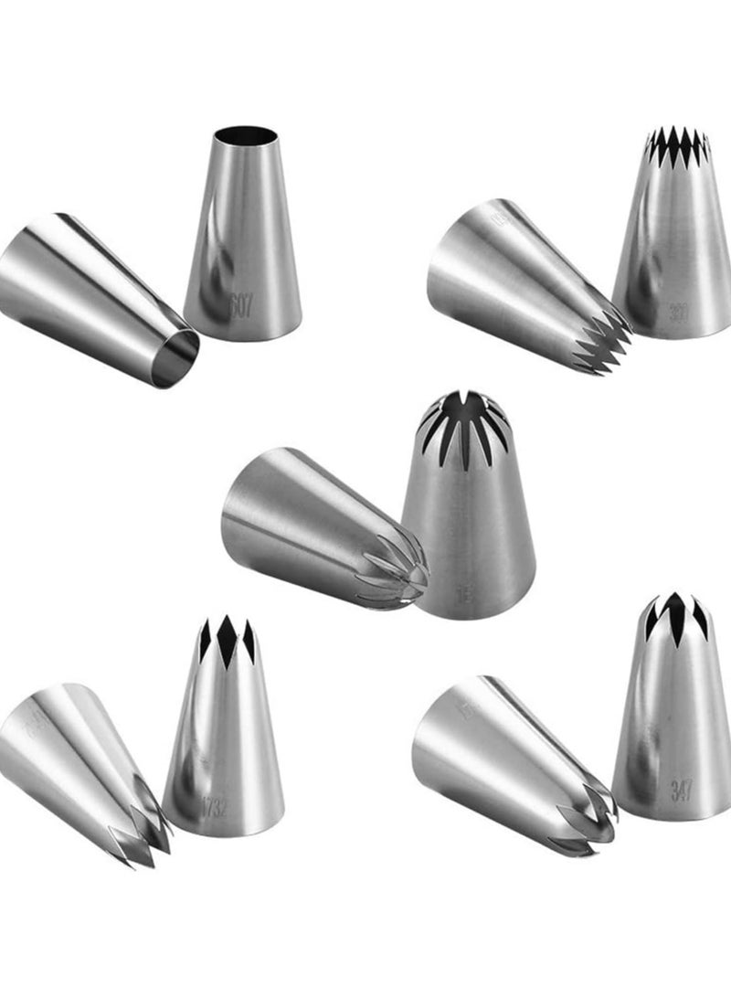 5pcs Stainless Steel Cake Decorating Tools Set with Nozzles for Cupcakes and Cookies