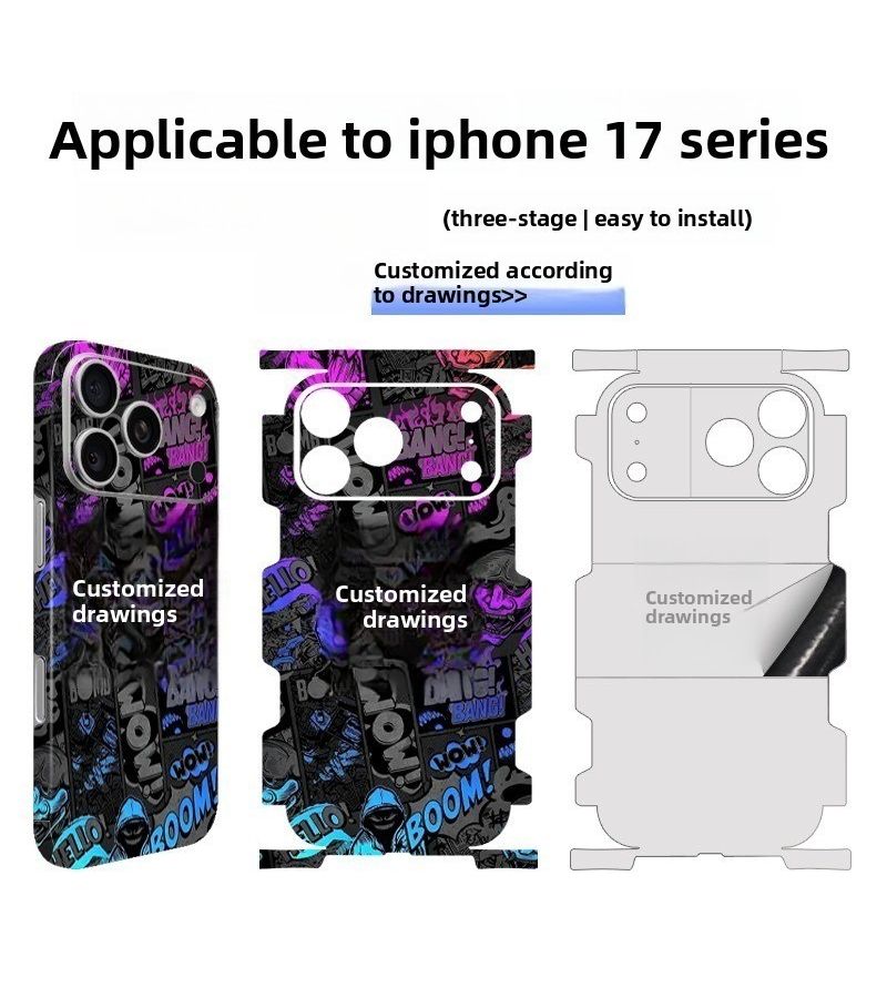 DIY Custom Skin Back Film Compatible With iPhone 12 Full Coverage 2 Part Personalized Decorative Sticker For Outdoor Daily Use - Image 1
