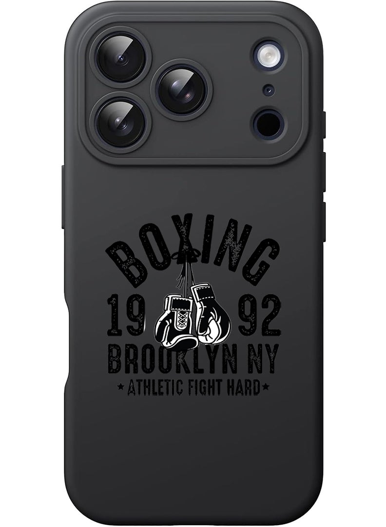 Theodor Protective Slim Fit Case Liquid Silicone Cover with Full Body Protection Anti-Scratch Shockproof Case For Apple iPhone 17 Pro Max (Black) Boxing Brooklyn - Black - Image 1