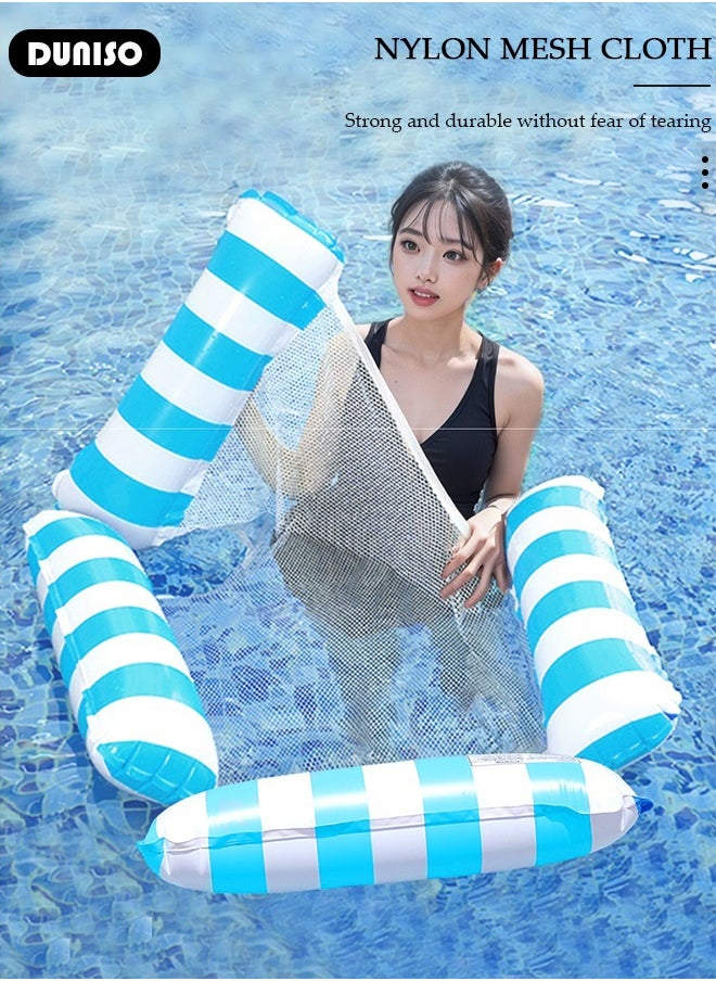 Swimming Pool Float Hammock for Adult, Multi-Purpose Inflatable Hammock (Saddle, Lounge Water Chair, Hammock, Drifter), Portable Water Hammock Lounge for Outdoor, Beach, Pool, Lake