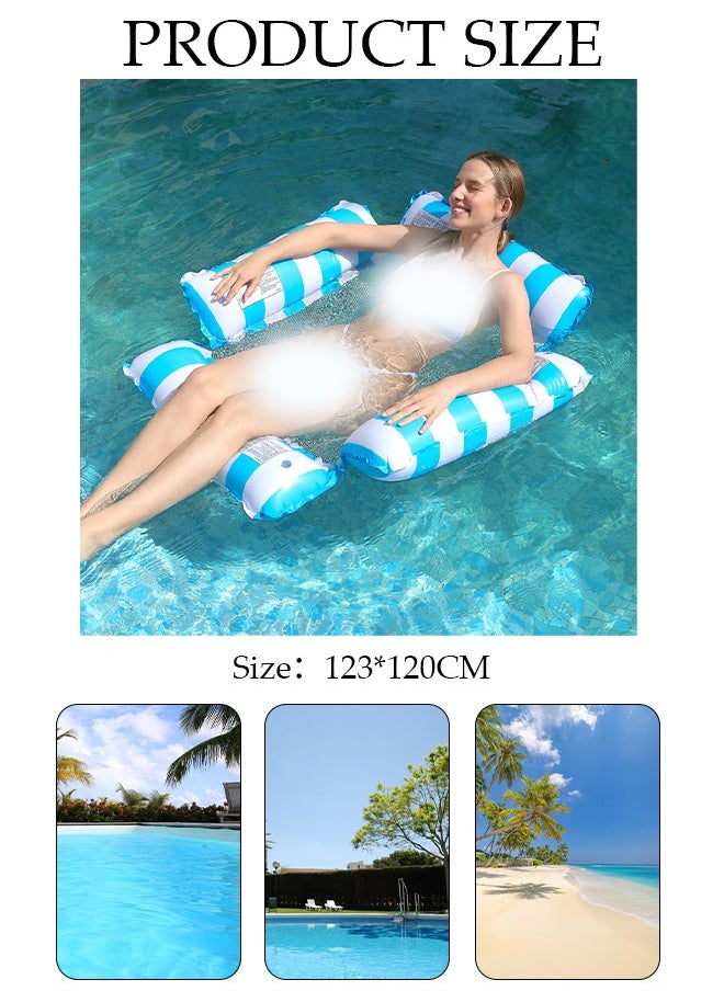 Swimming Pool Float Hammock for Adult, Multi-Purpose Inflatable Hammock (Saddle, Lounge Water Chair, Hammock, Drifter), Portable Water Hammock Lounge for Outdoor, Beach, Pool, Lake