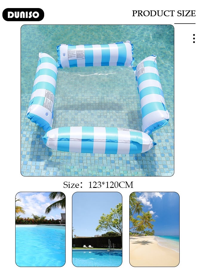 Swimming Pool Float Hammock for Adult, Multi-Purpose Inflatable Hammock (Saddle, Lounge Water Chair, Hammock, Drifter), Portable Water Hammock Lounge for Outdoor, Beach, Pool, Lake