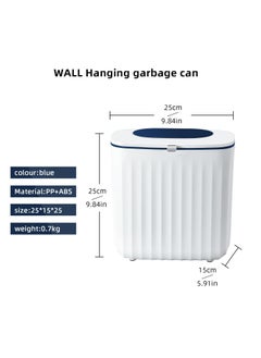 Generic 2.1-Gallon Kitchen Compost Bin with Lid - Wall-Mounted Hanging Trash Can for Under Sink or Cabinet Door, Odorless Plastic Garbage Can, Blue Color  - Image 5