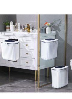 Generic 2.1-Gallon Kitchen Compost Bin with Lid - Wall-Mounted Hanging Trash Can for Under Sink or Cabinet Door, Odorless Plastic Garbage Can, Blue Color  - Image 4