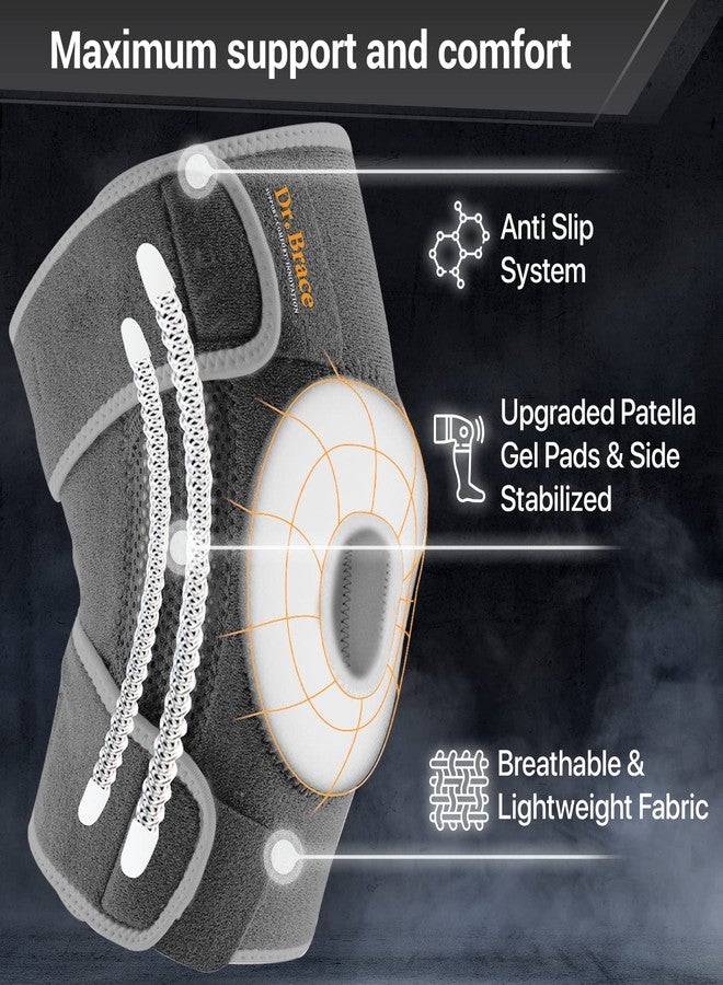 Dr. Brace ELITE Knee Brace with Side Stabilizers & Patella Gel Pads for Maximum Knee Pain Support and fast recovery for men and women-Please Check How To Size Video (Moon, XX-Large) - Image 3