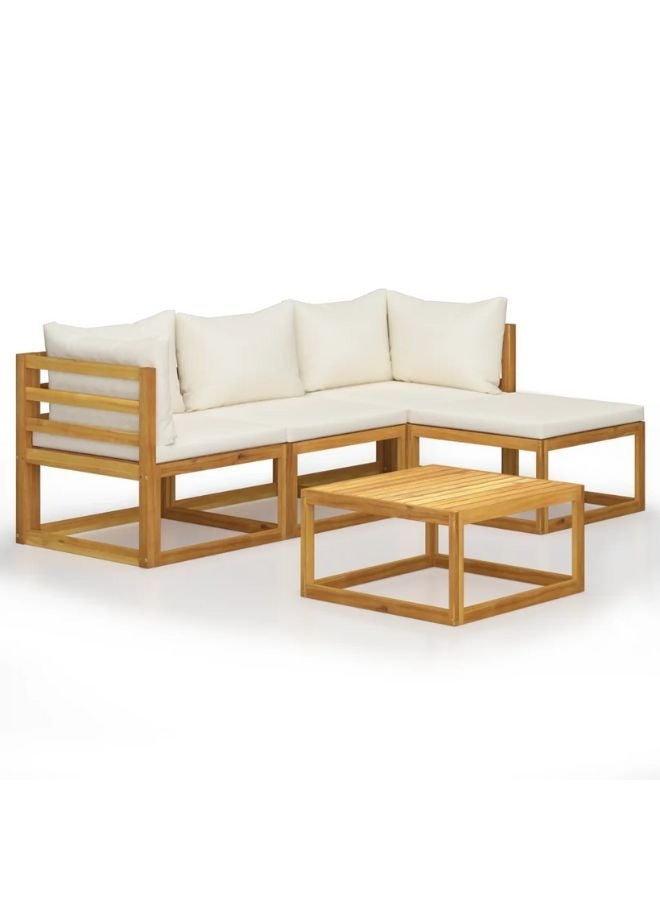vidaxl vidaXL 5 Piece Garden Lounge Set with Cushions Solid Acacia Wood  - Image 1
