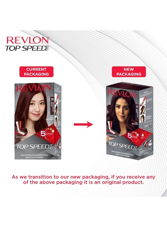 Revlon Top Speed Hair Color, 180G - Deep Mahogany Brown 50 (Pack Of 1) - Image 2