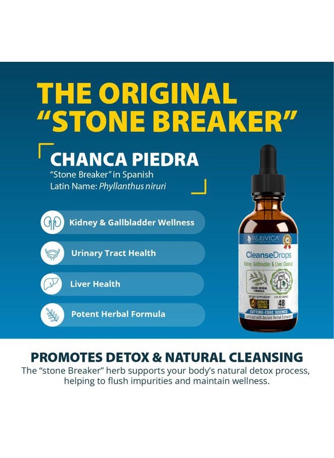 Rejuvica Health Cleanse Drops - Advanced Kidney & Gallbladder Cleanse Support Supplement - Liquid Delivery for Better Absorption - Chanca Piedra Used in Amazonian Rainforest  - Image 3