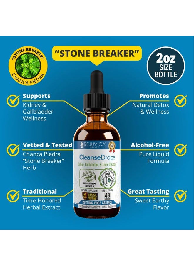 Rejuvica Health Cleanse Drops - Advanced Kidney & Gallbladder Cleanse Support Supplement - Liquid Delivery for Better Absorption - Chanca Piedra Used in Amazonian Rainforest  - Image 2