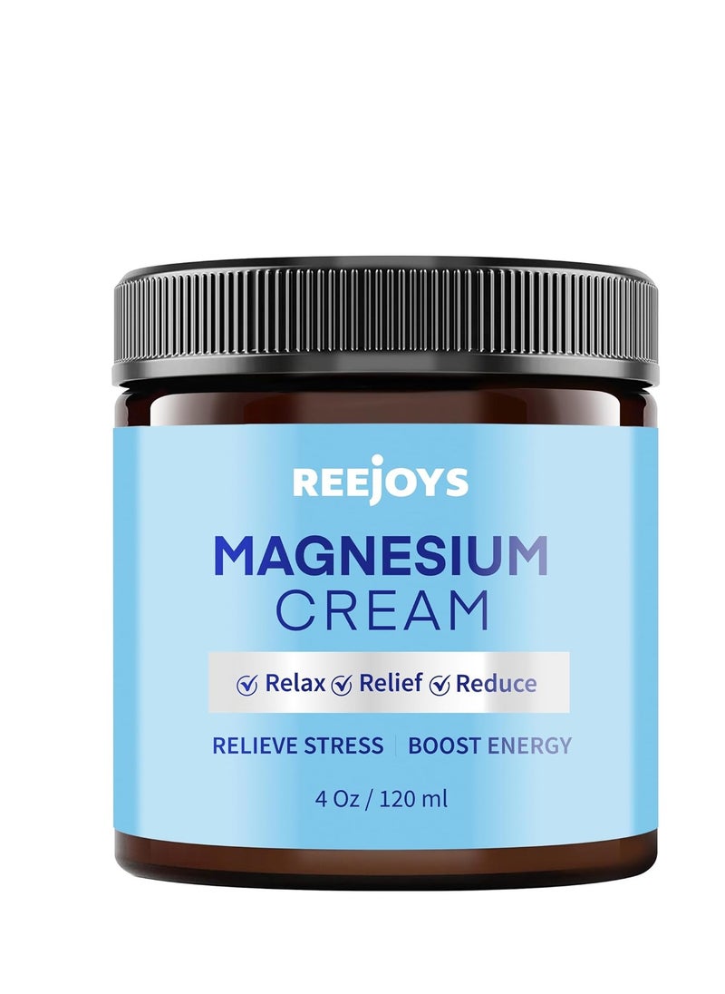 REEJOYS Magnesium Cream: Magnesium Lotion for Leg and Feet – Magnesium Butter for Body - 4 OZ  - Image 1
