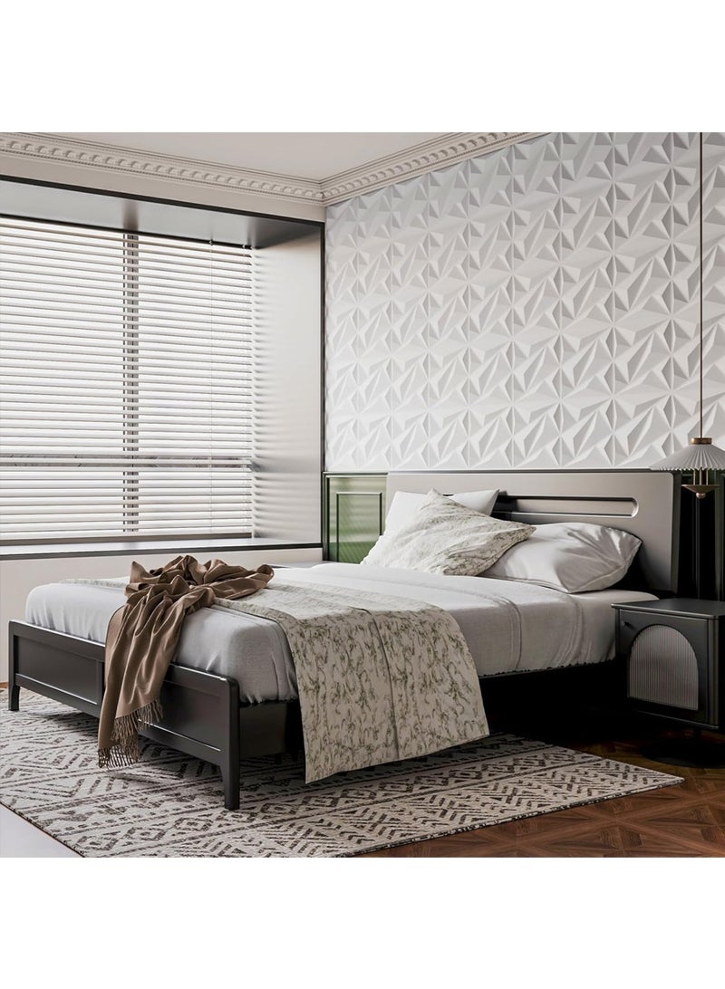 ليون هوم (12 قطعة) لوحات حائط ثلاثية الأبعاد 30 × 30 سم، ورق حائط ثلاثي الأبعاد من مادة PVC، غطاء حائط مزخرف بنمط ماسي، - Image 2