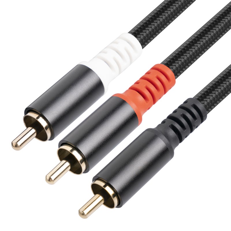 RCA Y Cable: 5M Black Gold Plated Shielded Audio Cable - Oxygen-Free Copper For High Fidelity Transmission Aluminum Alloy Shell For Home Audio System Amplifiers TV CD DVD Players - Image 5