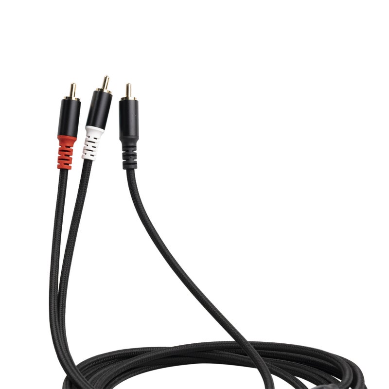 RCA Y Cable: 5M Black Gold Plated Shielded Audio Cable - Oxygen-Free Copper For High Fidelity Transmission Aluminum Alloy Shell For Home Audio System Amplifiers TV CD DVD Players - Image 3