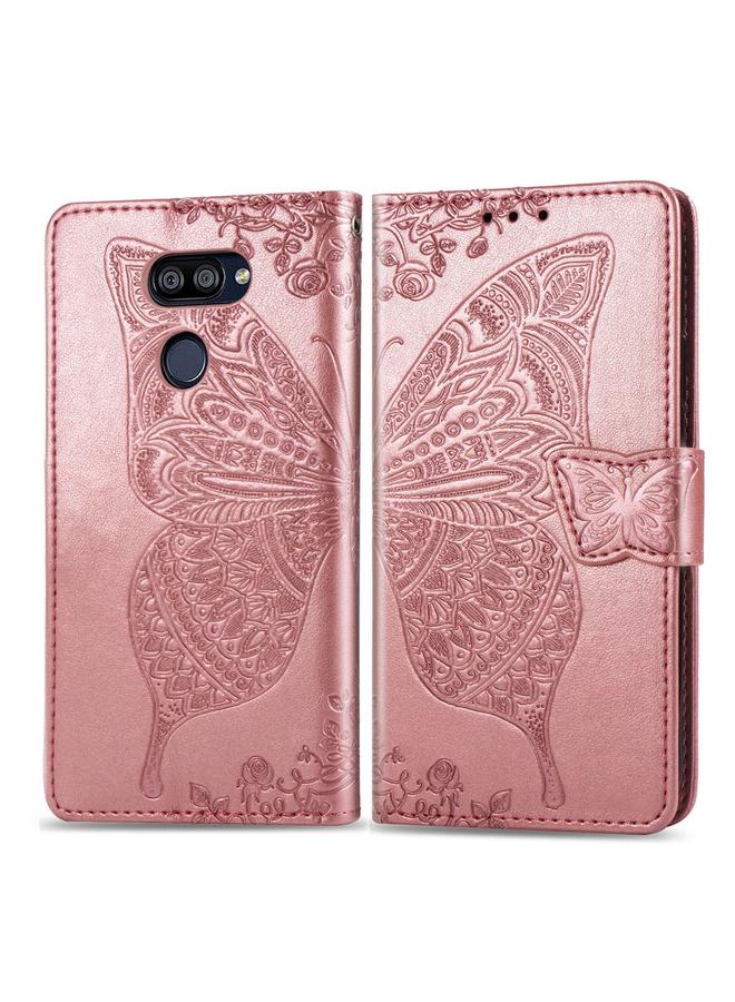 S-TOP Case For LG K40S Butterfly Love Flower Embossed Horizontal Flip Leather Case with Bracket / Card Slot / Wallet / Lanyard - Image 2