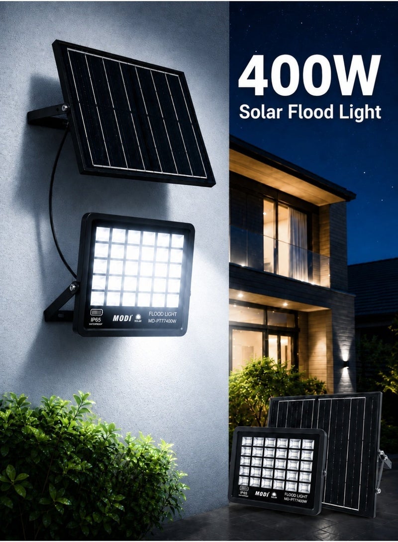 MODI 400W Solar Flood Lights Outdoor, Street and Area Lighting, Dusk to Dawn, IP65 Waterproof, Light Sensing, Remote Control - Image 4