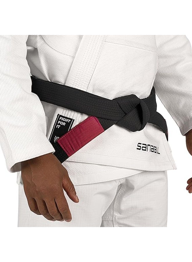 Sanabul  BJJ Belt Men & Women | Brazilian Jiu Jitsu Belt with Ranking Stripes Sleeve Bar | Kids Jiu Jitsu Gi | IBJJF Approved (Black,A3) - Image 4
