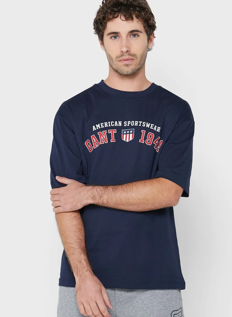 GANT Slogan Crew Neck T-Shirt
