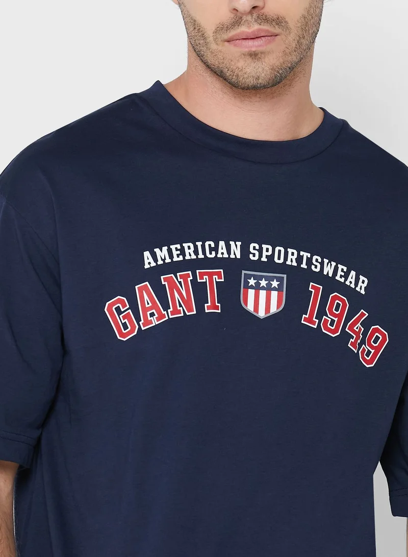 GANT Slogan Crew Neck T-Shirt