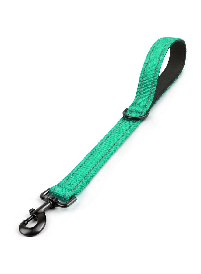 Joytale Joytale Strong Short Dog Leash 18 Inch, 1.2 Inch Wide Heavy Duty Traffic Leash for Dogs with Padded Handle, Short Leash for Dog Training Control, Reflective Leashes for Medium and Large Dogs, Teal - Image 1
