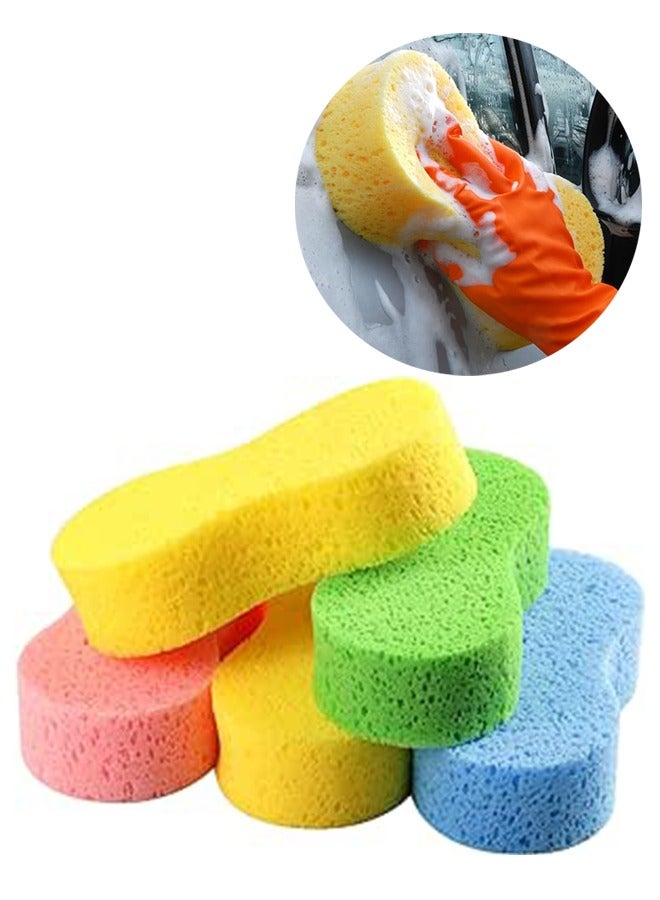 إسفنجة غسل السيارات 5PCS، إسفنجات كبيرة متعددة الاستخدام للتنظيف، طقم الكسارات الرغوية العالية، إسفنجات للأطباق، بلاطة، دراجة، قارب، إسفنجة سهلة الإمساك للمطبخ، حمام، تنظيف منزلي (ألوان عشوائية) - Image 1