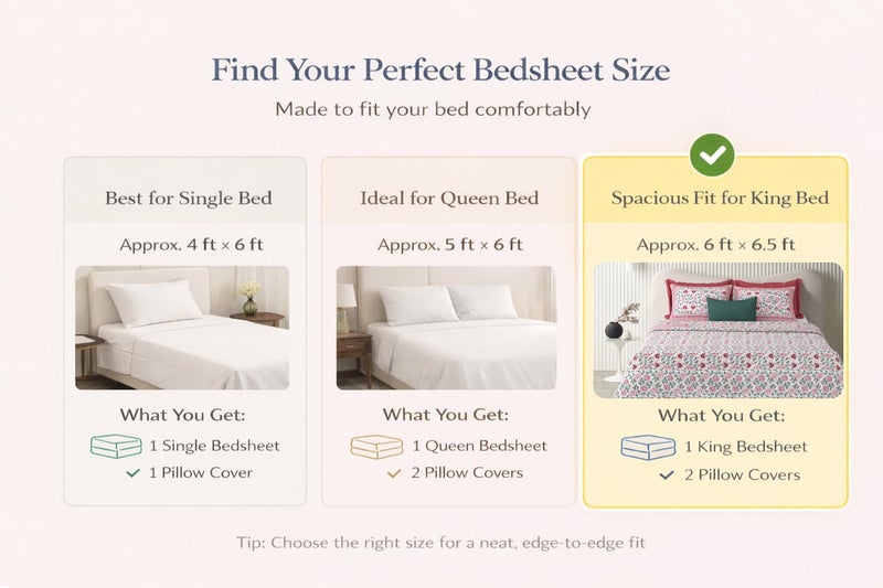 ElanorHomes 240 TC Cotton Double King Size Bedsheet | Ultra-Soft & Skin-Safe | Breathable Summer Comfort | 93x108 inches with 2 Pillow Covers (Pink Shalimar Jaal) - Image 4