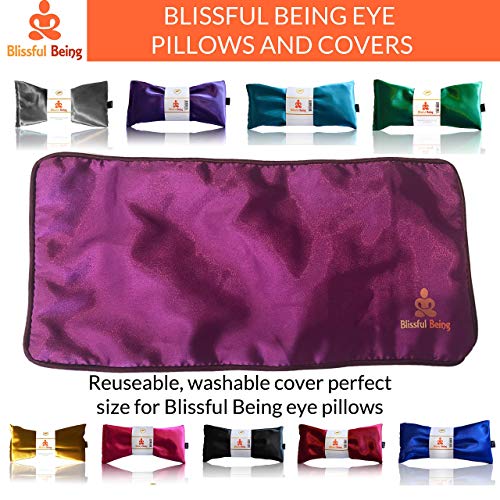 Blissful Being Lavender Eye Pillow | Hot or Cold Weighted Satin Eye Mask perfect for Sleeping, Yoga, Meditation | Gifts for Women, Birthday, Teachers | Natural Herbal Relaxation | Made in USA(Emerald) - Image 4