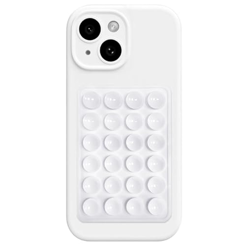 AZXYI Silicone Suction Phone Case Mount, Silicon Adhesive Suction Cup Phone Mount, Non Slip Sticky Phone Grip for Cellphone, Strong Grip Holder for Selfies and Videos (White) - Image 1