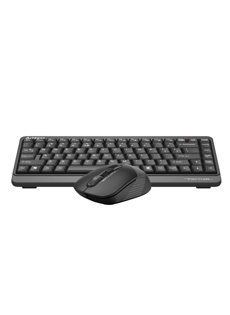 A4TECH Fstyler 2.4G Wireless keybaord Mouse Combo Silent Click FGS1110Q, With QuietKey's patented mechanism, Anti-Slippery Side, Water Splash Resistance, High-Elasticity Silicon, Grey  - Image 4
