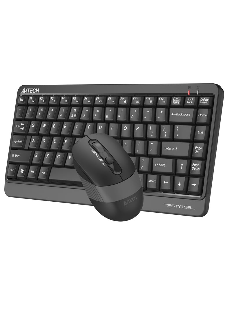 A4TECH Fstyler 2.4G Wireless keybaord Mouse Combo Silent Click FGS1110Q, With QuietKey's patented mechanism, Anti-Slippery Side, Water Splash Resistance, High-Elasticity Silicon, Grey  - Image 2