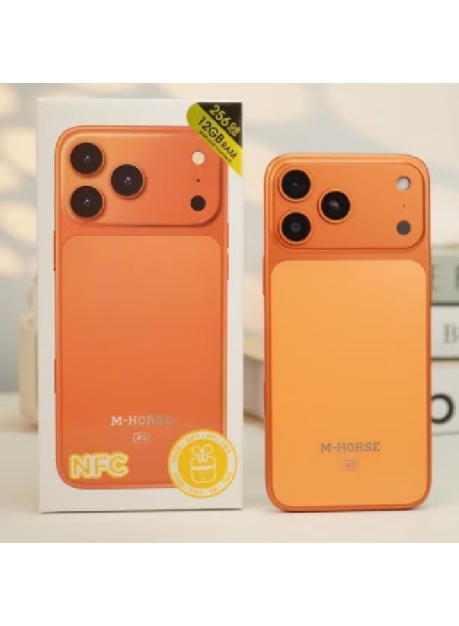 إم-هورس هاتف إم هورس M17 Pro Max الذكي، شاشة 6.6 بوصة HD+، ذاكرة RAM ‏12 جيجابايت، سعة تخزين 256 جيجابايت، NFC، بطارية 5000 مللي أمبير، 4G، لون برتقالي - Image 5