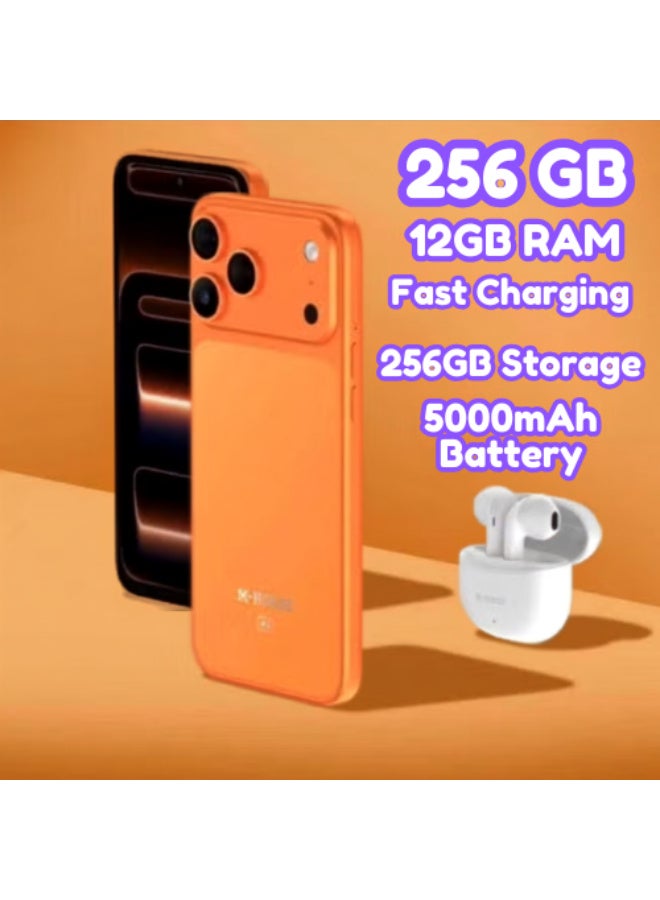 إم-هورس هاتف إم هورس M17 Pro Max الذكي، شاشة 6.6 بوصة HD+، ذاكرة RAM ‏12 جيجابايت، سعة تخزين 256 جيجابايت، NFC، بطارية 5000 مللي أمبير، 4G، لون برتقالي - Image 2