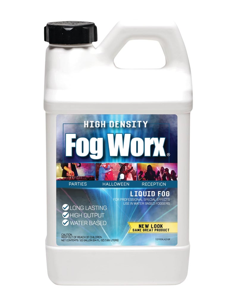 Fog Worx FogWorx Extreme High Density Fog Juice - Long Lasting, High Output, Water Based Fog Machine Fluid - Half Gallon, 64oz - Image 1