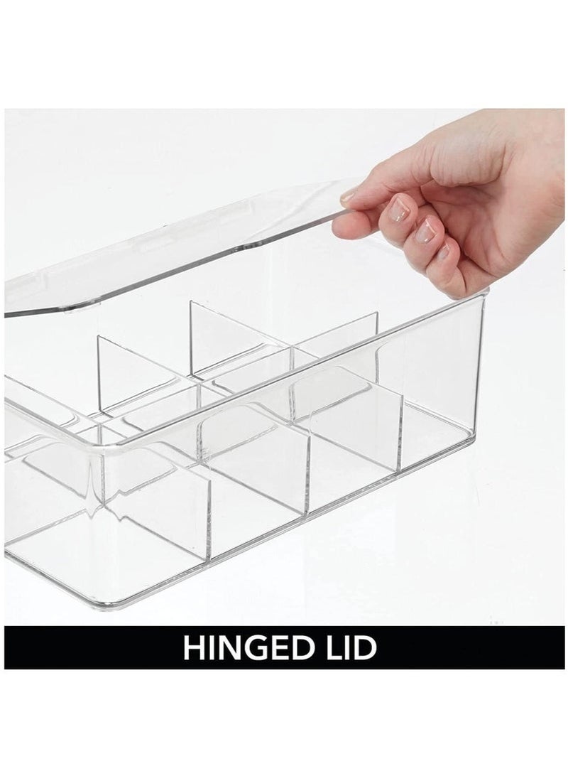 KENSON Easy Select Tea Chest Box - 1PC Tea Storage Box with 8 Compartments Holds up to 100 Tea Bags Each -Tea Organiser - Tea Bag Storage Box - Clear - Image 3