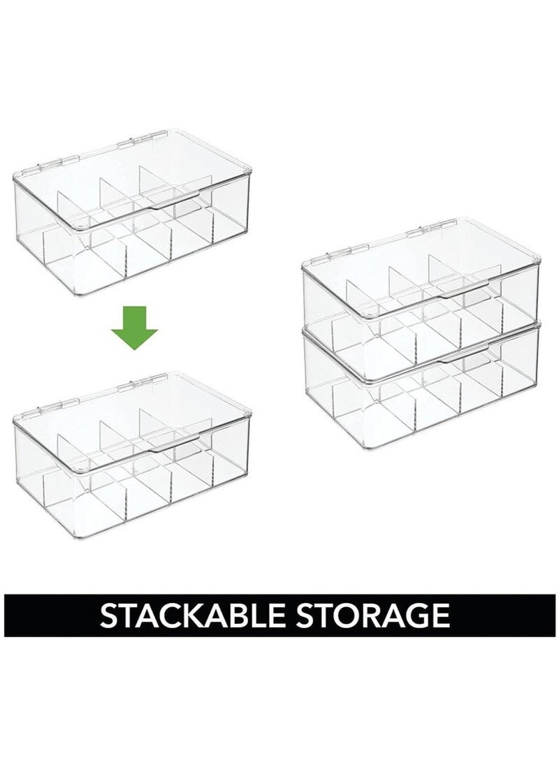 KENSON Easy Select Tea Chest Box - 1PC Tea Storage Box with 8 Compartments Holds up to 100 Tea Bags Each -Tea Organiser - Tea Bag Storage Box - Clear - Image 5