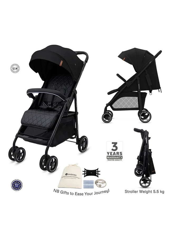neobreez Neobreez VOMX1 Ultra Lightweight Stroller, Compact&Quick Fold Baby Stroller, Travel Stroller, Pushchair, Toddler Baby Trolley, Waterproof UPF 50+Canopy,0-4yrs,22kg,3yrs Warranty