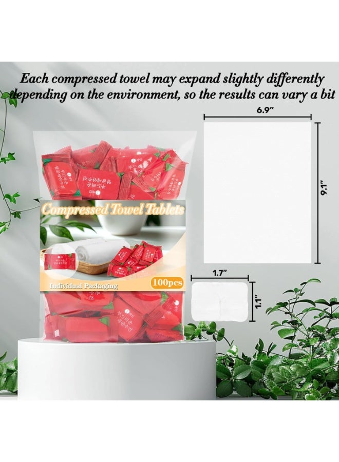 Sunspire Compressed Towel 100 Pieces Mini Sheet Disposable Portable Face Towel Cotton Coin Paper Towel Eco-friendly Travel, Camping, Hiking, Sports, Beauty, Household Hand Towel, Outdoor Activities - Image 3