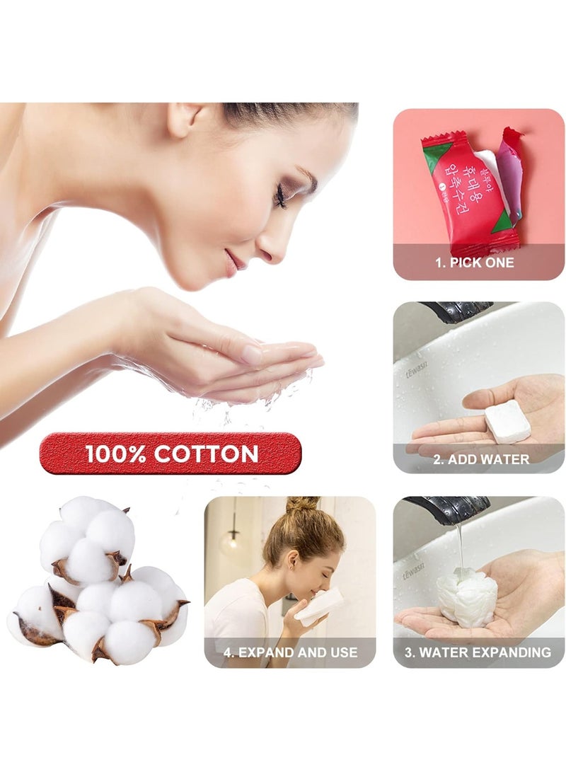 Sunspire Compressed Towel 100 Pieces Mini Sheet Disposable Portable Face Towel Cotton Coin Paper Towel Eco-friendly Travel, Camping, Hiking, Sports, Beauty, Household Hand Towel, Outdoor Activities - Image 4