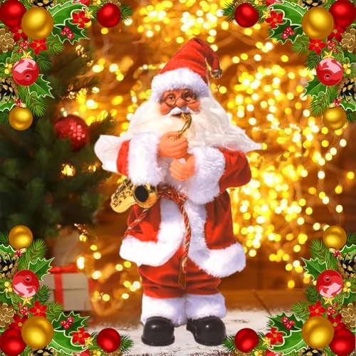 fizzytech Animated Santa Claus with Saxophone | Musical Christmas Decoration with LED Lights | Battery Operated Santa Figurine for Home, Office & Holiday Party Decor - Image 1