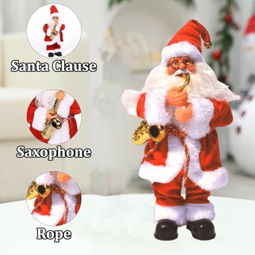 fizzytech Animated Santa Claus with Saxophone | Musical Christmas Decoration with LED Lights | Battery Operated Santa Figurine for Home, Office & Holiday Party Decor - Image 3