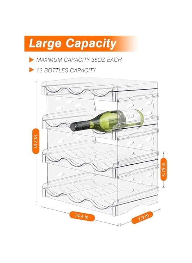 TRASSLE Water Bottle Organizer,4 Pack Stackable Cup Organizer For Cabinet,Plastic Tumbler Travel Mug Holder,Thermos,Wine Drink Srack For Kitchen Freezer Pantry Organizers And Storage,12 Bottle Capacity  - Image 2