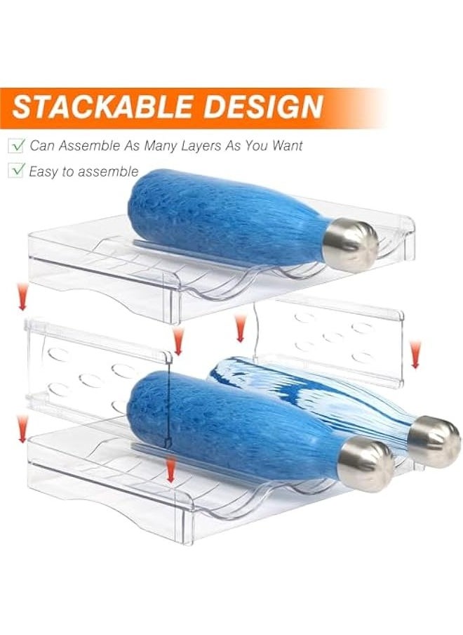 TRASSLE Water Bottle Organizer,4 Pack Stackable Cup Organizer For Cabinet,Plastic Tumbler Travel Mug Holder,Thermos,Wine Drink Srack For Kitchen Freezer Pantry Organizers And Storage,12 Bottle Capacity  - Image 3