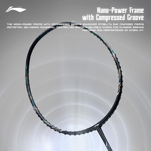 Li-Ning Li-Ning G-Force 3800 II Superlite Unstrung Badminton Racket with Full Cover | 5U | Maximum Tension ≤ 30 Lbs (Black) - Image 4