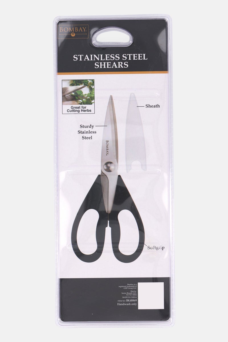 Bombay Softgrip Stainless Steel Shears With Sheath, Black - Image 2