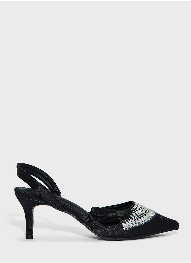 Ella Limited Edition - Satin Diamante  Pump - Image 1