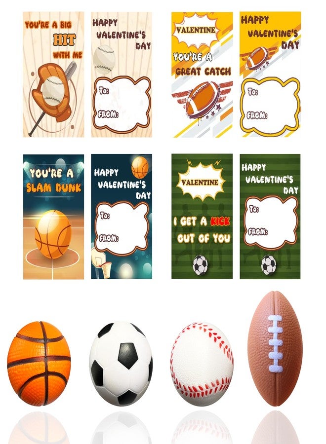 ام ال او ال ام مجموعة بطاقات عيد الحب من MLOLM، مكونة من 24 بطاقة مع كرات رياضية صغيرة، وكرات رياضية لتخفيف التوتر، وبطاقات هدايا عيد الحب لتبادل الهدايا، وجوائز هدايا حفلات عيد الحب - Image 1