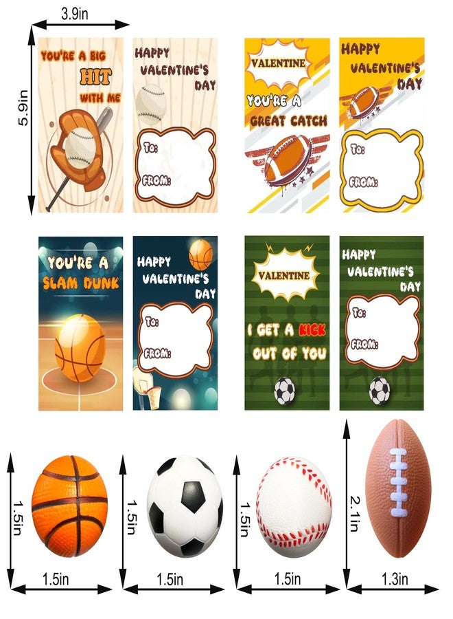 ام ال او ال ام مجموعة بطاقات عيد الحب من MLOLM، مكونة من 24 بطاقة مع كرات رياضية صغيرة، وكرات رياضية لتخفيف التوتر، وبطاقات هدايا عيد الحب لتبادل الهدايا، وجوائز هدايا حفلات عيد الحب - Image 2